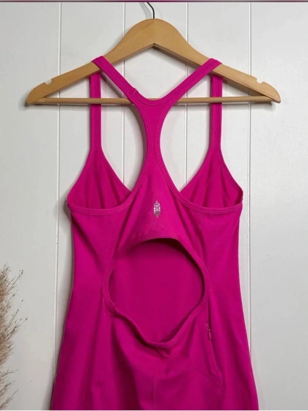 FP Movement by Free People Bright Hot Pink Racerback Jumpsuit